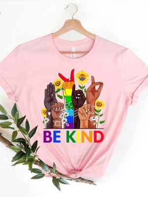 Be Kind Sign Language Shirt Be Kind Rainbow Shirt Kindness Shirt Fathers Day Gift Ideas Fathers Day Gift Ideas Unique revetee 3