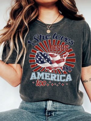 She Loves Jesus And America Too Lyrics Shirt She Loves Jesus And America Too Shirt America Retro Shirt Unique revetee 2