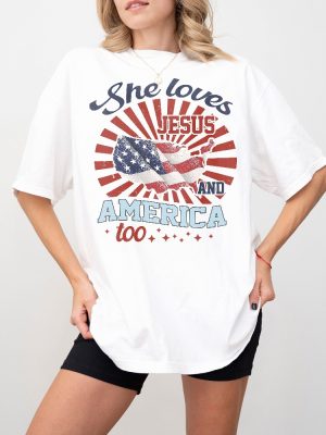 She Loves Jesus And America Too Lyrics Shirt She Loves Jesus And America Too Shirt America Retro Shirt Unique revetee 4