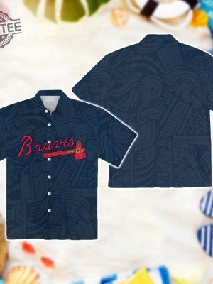 Braves Tribal Motifs Hawaiian Shirt Unique Braves Tribal Motifs Button Up Shirt revetee 3