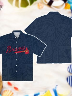 Braves Tribal Motifs Hawaiian Shirt Unique Braves Tribal Motifs Button Up Shirt revetee 4