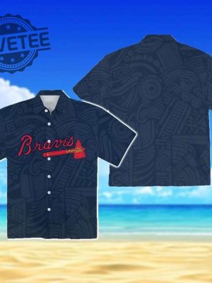 Braves Tribal Motifs Hawaiian Shirt Unique Braves Tribal Motifs Button Up Shirt revetee 3 1