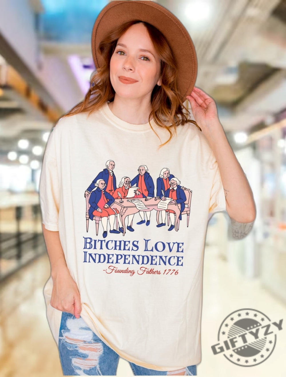 Bitches Love Independence Thomas Jefferson Funny 4Th Of July Shirt