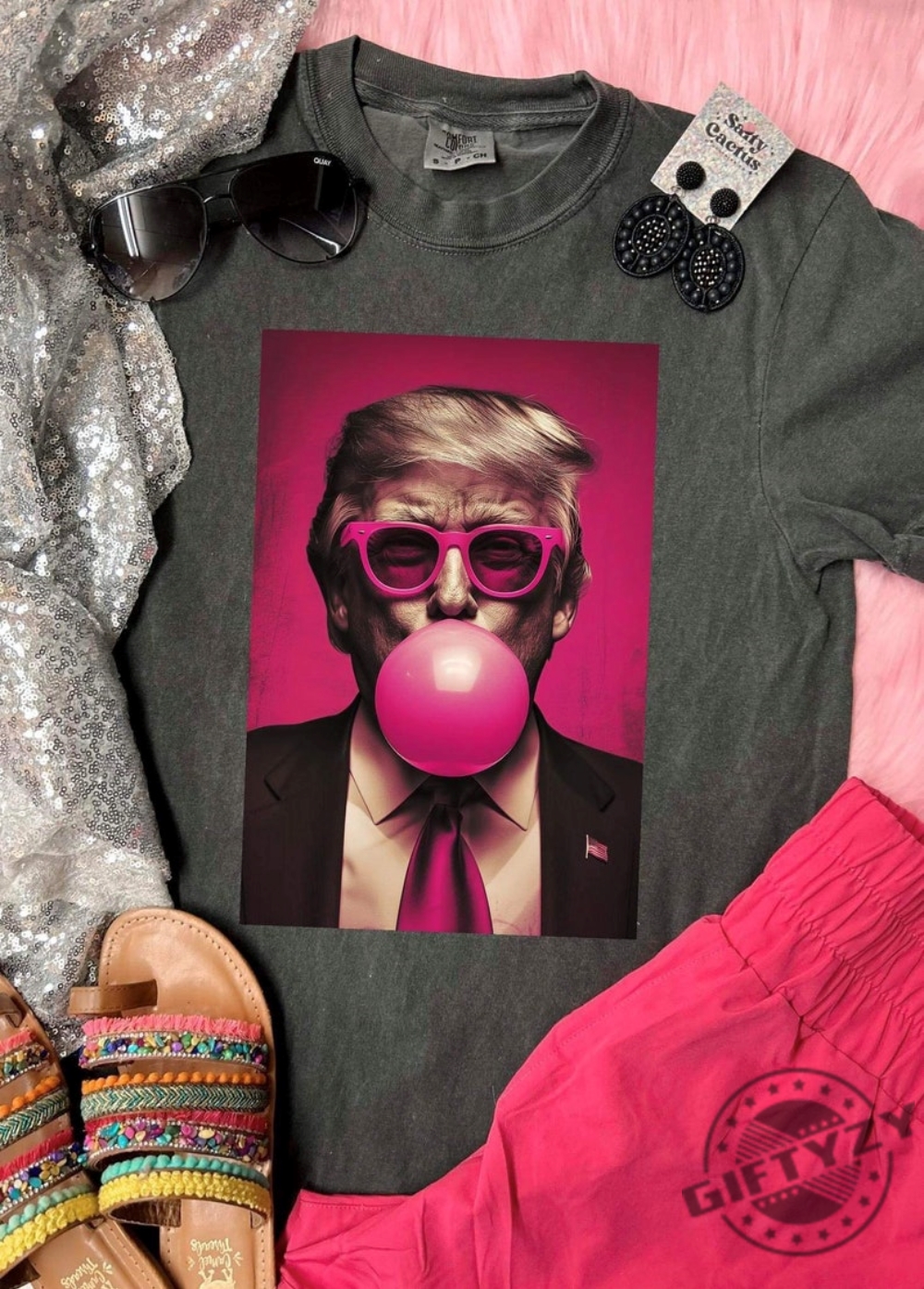 Trump Pink Bubblegum Graphic Shirt