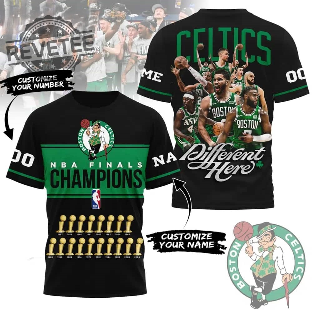 Boston Celtics 2024 Nbachampions Finals Trophy Shirts Celtics Finals 2024 18X Champions Different Here Shirts