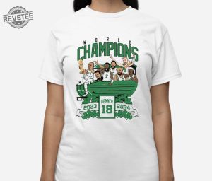 Celtics Banner 18 Duck Boat Shirts Boston Celtics World Champion Banner 18 Duckboat Shirts revetee 3