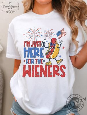 Just Here For The Wieners 4Th Of July Shirt giftyzy 7