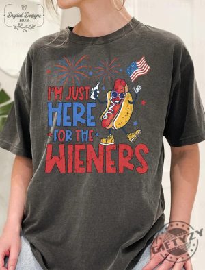 Just Here For The Wieners 4Th Of July Shirt giftyzy 9