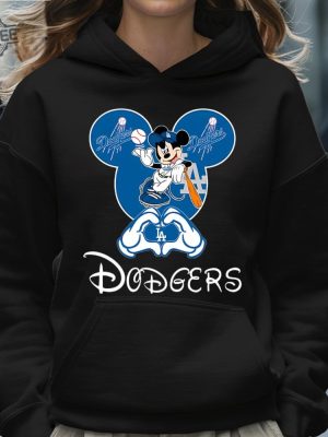 Mickey Loves Los Angeles Dodgers Heart Disney T Shirts Mickey Mouse Loves Dodgers T Shirts Hoodie Sweatshirt revetee 2