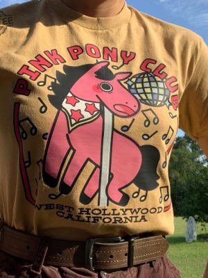 Pink Pony Club West Hollywood California T Shirt Cute Funny Chappell Roan Themed Party Gay Cowboy Queer revetee 3