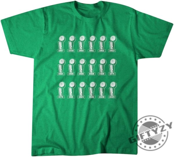 Boston Championships Official Goat Gear Boston Basketball 2024 Champs Trophies Shirt giftyzy 1