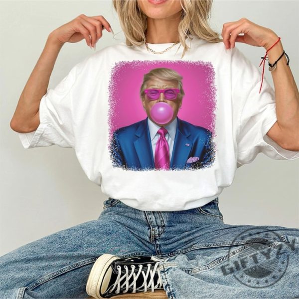 President Donald Trump Pink Sunglasses Trump Bubble Gum Shirt giftyzy 1