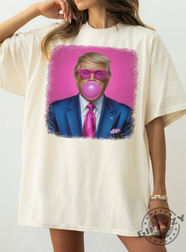 President Donald Trump Pink Sunglasses Trump Bubble Gum Shirt giftyzy 3