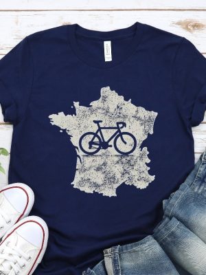 Tour De France Weathered France Bike Silhouette T Shirt For Cycling Enthusiasts revetee 4