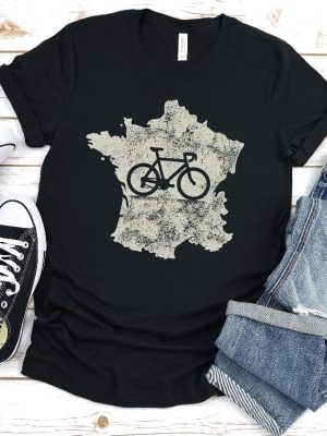 Tour De France Weathered France Bike Silhouette T Shirt For Cycling Enthusiasts revetee 5