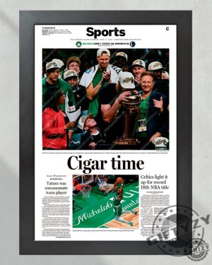 2024 Boston Celtics Championship Glory Cigar Time Poster Canvas giftyzy 2