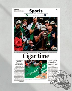 2024 Boston Celtics Championship Glory Cigar Time Poster Canvas giftyzy 3