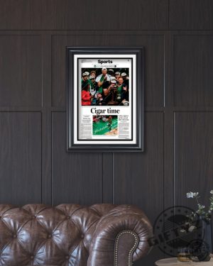 2024 Boston Celtics Championship Glory Cigar Time Poster Canvas giftyzy 4