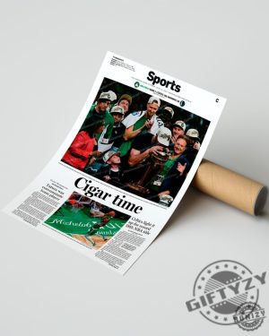 2024 Boston Celtics Championship Glory Cigar Time Poster Canvas giftyzy 5