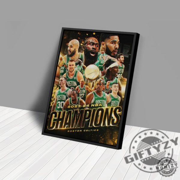 Boston Celtics 2024 Nba Championship Canvas Wall Art Home Decor Framed Poster Print giftyzy 3