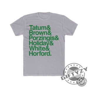 Boston Celtics Player Names Jayson Tatum Jaylen Brown Porzingis Parade Shirt giftyzy 3