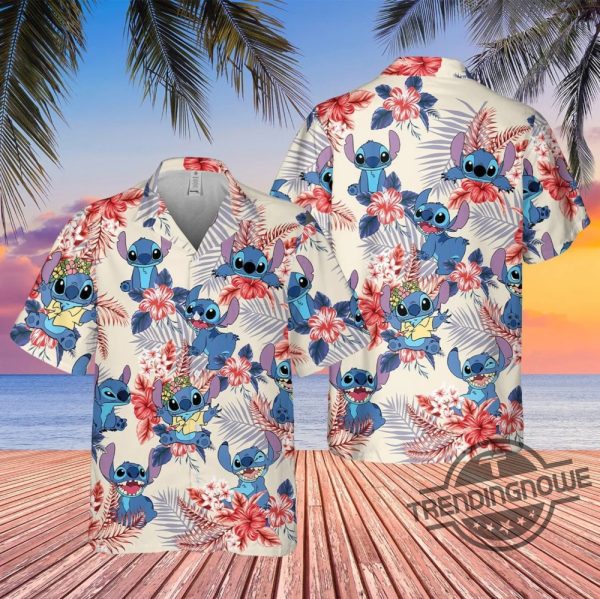 Stitch Hawaiian Shirt Stitch Beach Shirt Stitch Summer Shirt Stitch Hawaiian 4Th Of July Shirt Summer Vacation Aloha Shirt trendingnowe 1