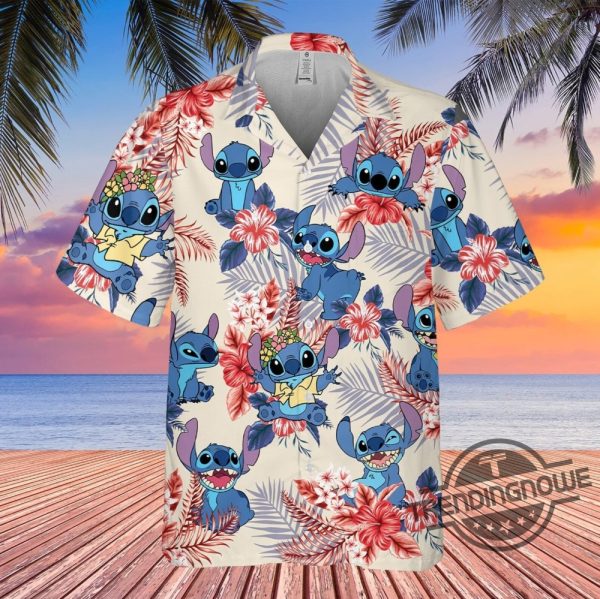 Stitch Hawaiian Shirt Stitch Beach Shirt Stitch Summer Shirt Stitch Hawaiian 4Th Of July Shirt Summer Vacation Aloha Shirt trendingnowe 3