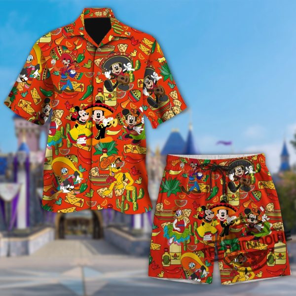 Disney Hawaiian Shirt Mexican Mouse And Friend Hawaii Shirt Musical Button Up Shirt Holiday Animated Hawaiian Shirt trendingnowe 1