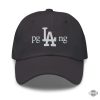 pglang la dodgers dad hat with kendrick lamar logo limited edition embroidered baseball cap laughinks 1