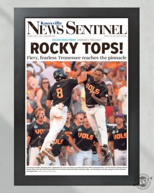 2024 Tennessee Volunteers Cws Champions Rocky Tops Framed Commemorative Poster giftyzy 2