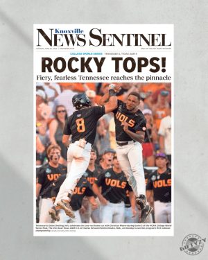 2024 Tennessee Volunteers Cws Champions Rocky Tops Framed Commemorative Poster giftyzy 3