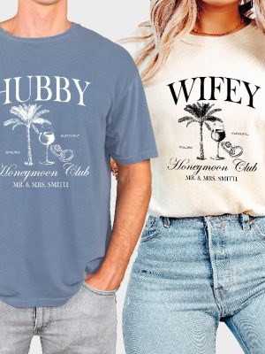 Custom Honeymoon Wifey And Hubby Shirts Luxury Honeymooning Shirt Wedding Anniversary Gift Shirt Unique revetee 3