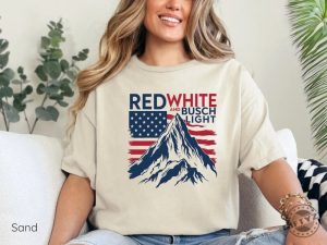 Red White And Busch Light Shirt Patriotic Beer 4Th Of July Celebration Merica Gift giftyzy 2