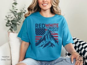 Red White And Busch Light Shirt Patriotic Beer 4Th Of July Celebration Merica Gift giftyzy 3