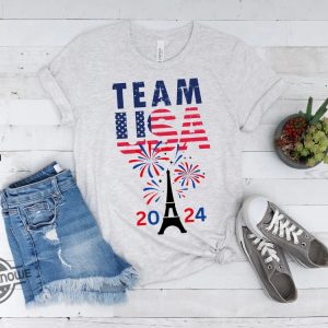 Team Usa 2024 Paris Fireworks Shirt Patriotic Olympic Tee Usa Supporter Shirt Red White Blue T Shirt 4Th Of July Shirt trendingnowe 3