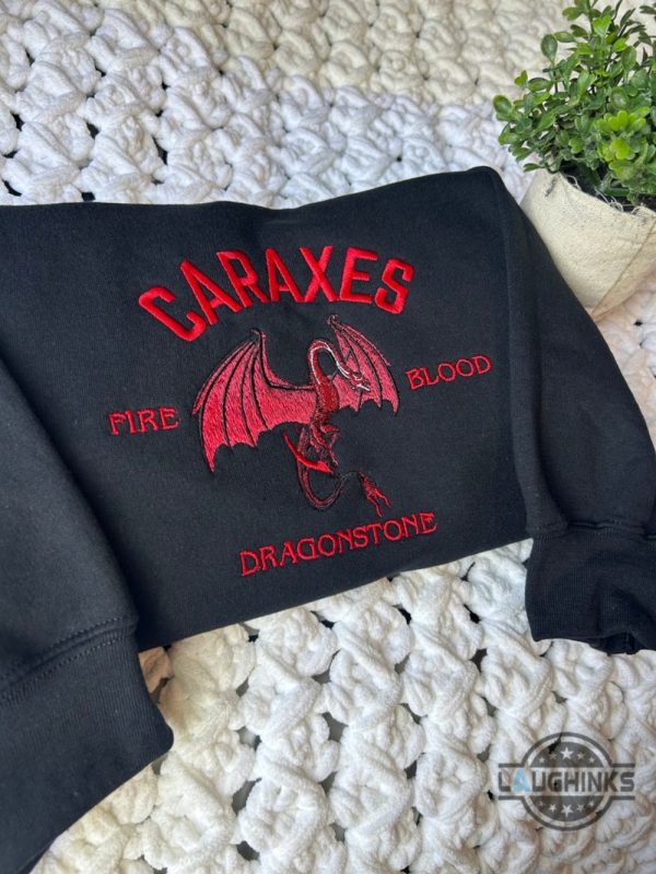 house of the dragon daemon targaryen caraxes embroidered sweatshirt t shirt hoodie fire and blood laughinks 1