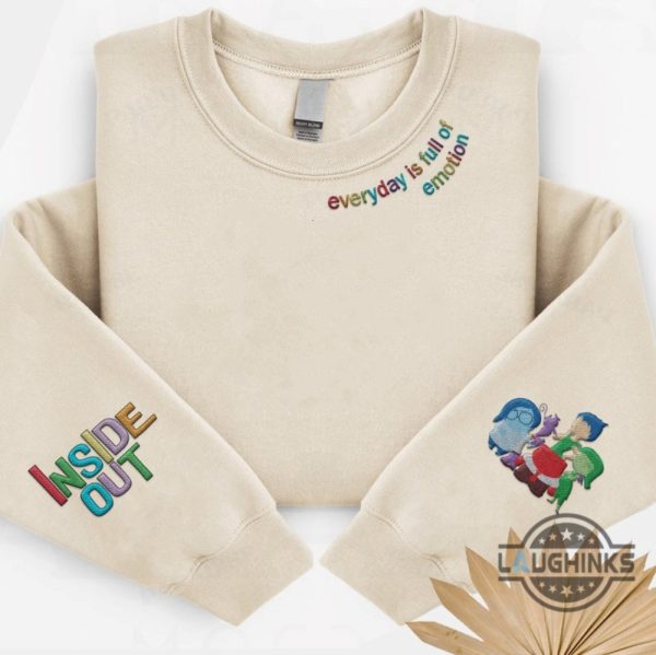 inside out sweatshirt tshirt hoodie every day is full of emotions pixar movie embroidered shirts laughinks 2