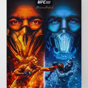alex pereira vs jiri prochazka knockout ufc 303 framed poster printed on canvas