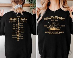 Twosided Ollivanders Wand Shop Book Nerd Tshirt Wizard Book Shop Hoodie Magic Wand Sweatshirt Hp Fan Gift Universal Trip Shirt giftyzy 4