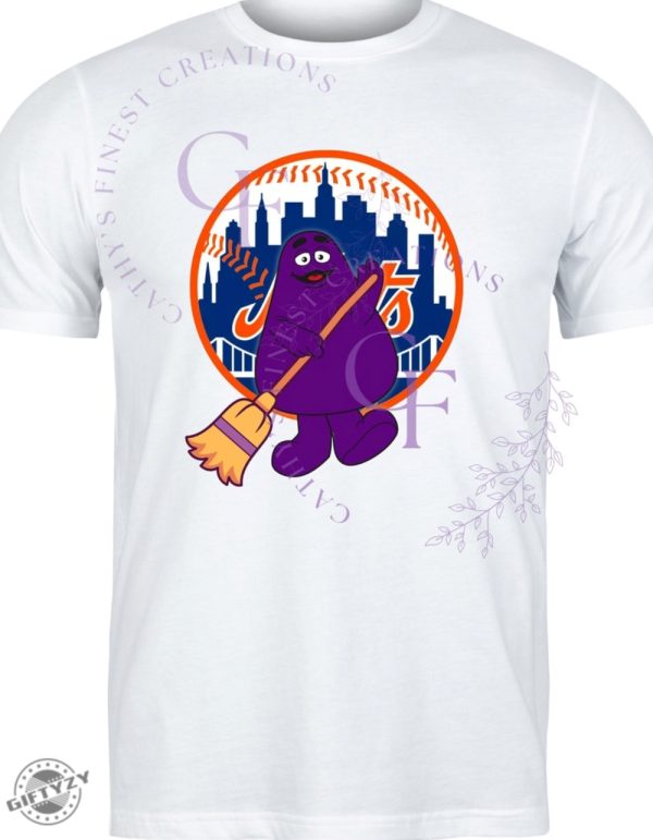 New York Mets Grimace Sweep Tshirt Grimace Purple Power Shirt giftyzy 1