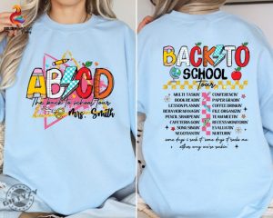 Custom Teacher Shirt Personalized Teacher Gift Teacher Appreciation Tshirt First Day Of School Sweatshirt Back To School Tour Shirt giftyzy 2