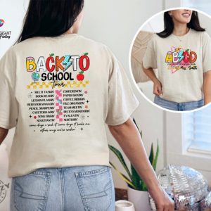 Custom Teacher Shirt Personalized Teacher Gift Teacher Appreciation Tshirt First Day Of School Sweatshirt Back To School Tour Shirt giftyzy 3
