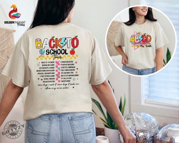 Custom Teacher Shirt Personalized Teacher Gift Teacher Appreciation Tshirt First Day Of School Sweatshirt Back To School Tour Shirt giftyzy 3