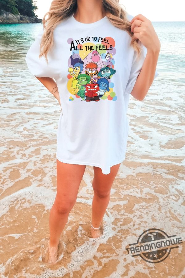 Its Okay To Feel All The Feels Shirt Inside Out Characters T Shirt Inside Out 2 Tee Inside Out Movie Shirts Disney T Shirt Pixar Tees trendingnowe 2