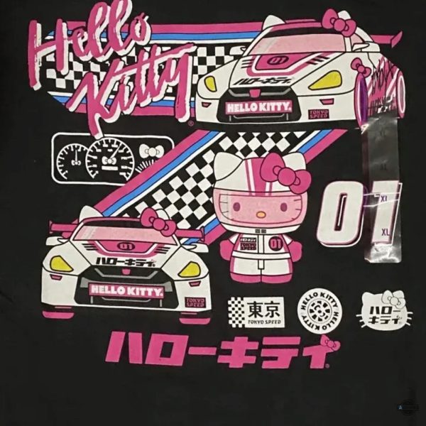 hello kitty race car shirt sweatshirt hoodie sanrio tokyo speed girls racer gift laughinks 3