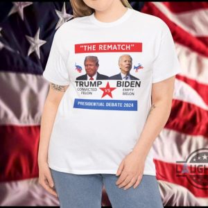 trump and biden debate shirt 2024 convicted felon vs empty melon the rematch funny presidental election t shirt sweatshirt hoodie laughinks 2