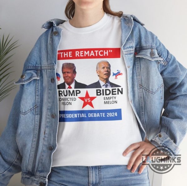 trump and biden debate shirt 2024 convicted felon vs empty melon the rematch funny presidental election t shirt sweatshirt hoodie laughinks 6