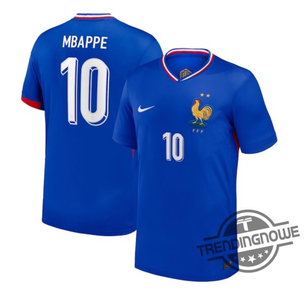 France Football Shirt France Nike Home Stadium Shirt 2024 With Mbappe 10 trendingnowe 2