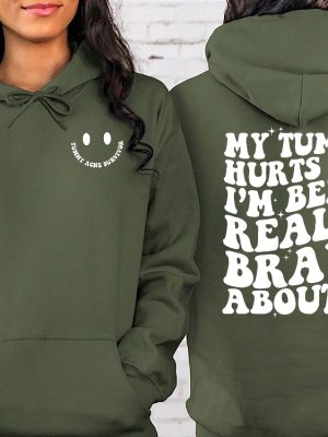 My Tummy Hurts Funny Sweatshirt My Tummy Hurts Sweatshirt My Tummy Hurts But Im Being Really Brave About It Shirt revetee 2