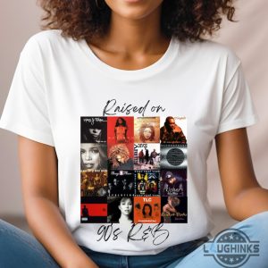 raised on 90s rnb t shirt sweatshirt hoodie vintage album cover collection shirts gift for r and b music lovers laughinks 1